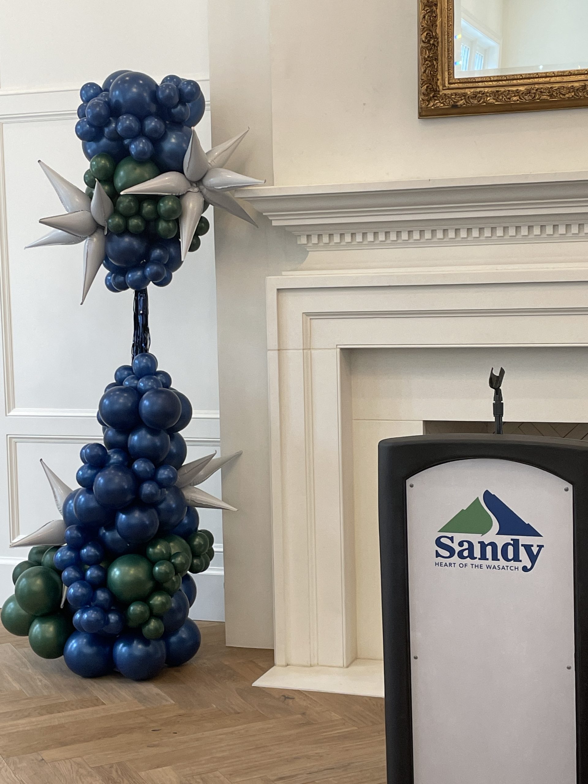 Elevated column design in Sandy City colors, ideal for formal events and ceremonies.